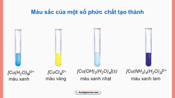 Giáo án điện tử Hóa học 12 cánh diều Bài 22: Sơ lược về sự hình thành phức chất của ion kim loại chuyển tiếp trong dung dịch