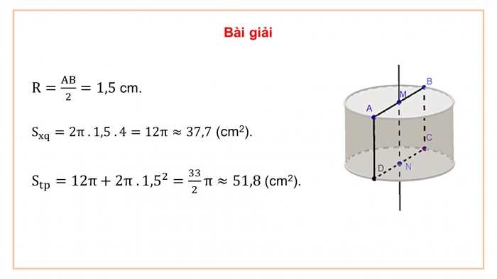 Giáo án PPT dạy thêm Toán 9 Cánh diều Bài 1: Hình trụ