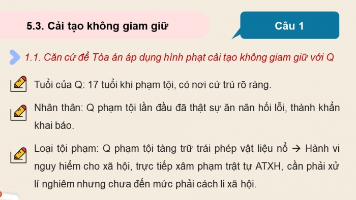 Giáo án điện tử chuyên đề Kinh tế pháp luật 10 kết nối Bài 7: Pháp luật hình sự liên quan đến người chưa thành niên (P2)