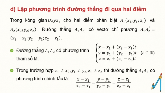 Giáo án PPT dạy thêm Toán 12 kết nối Bài 15: Phương trình đường thẳng trong không gian