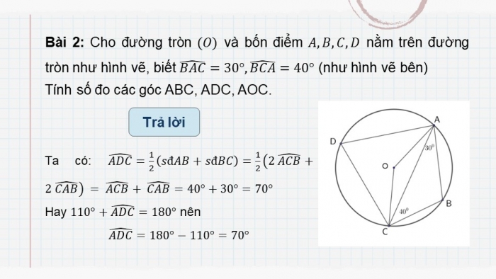 Giáo án PPT dạy thêm Toán 9 Kết nối bài 27: Góc nội tiếp