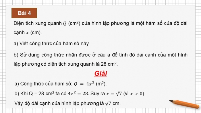 Giáo án PPT dạy thêm Toán 9 Chân trời bài 1: Hàm số và đồ thị của hàm số y = ax^2 (a ≠ 0)