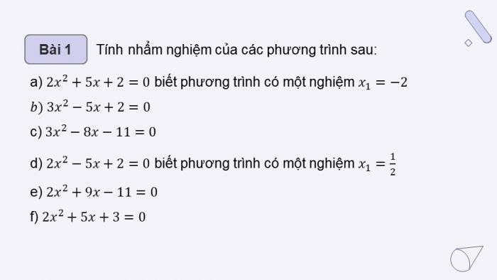 Giáo án PPT dạy thêm Toán 9 Chân trời bài 3: Định lí Viète