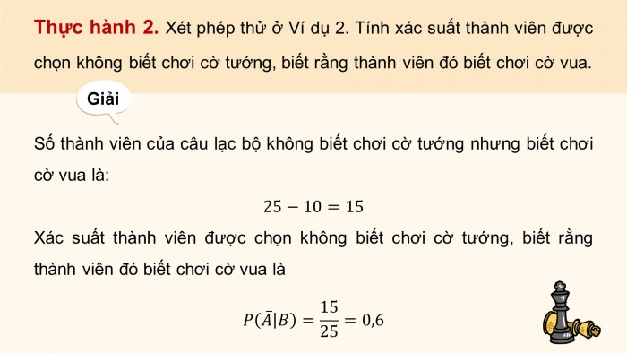 Giáo án điện tử Toán 12 chân trời Bài 1: Xác suất có điều kiện