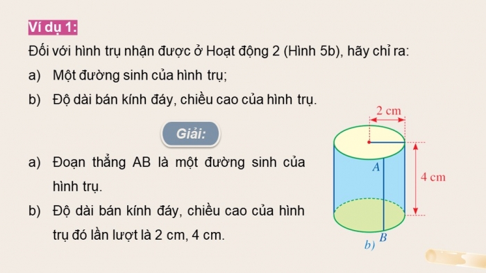 Giáo án điện tử Toán 9 cánh diều Bài 1: Hình trụ