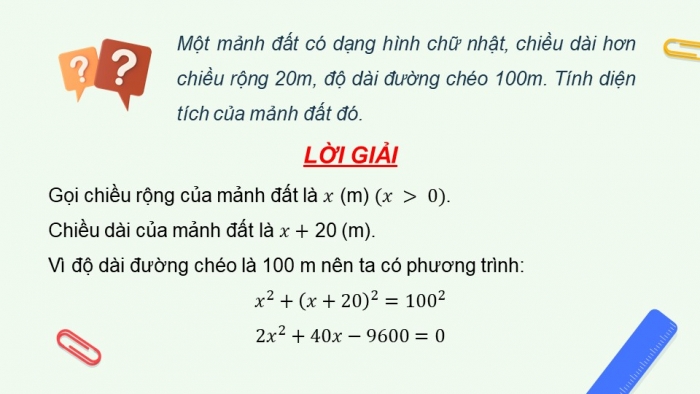 Giáo án PPT dạy thêm Toán 9 Chân trời bài 2: Phương trình bậc hai một ẩn