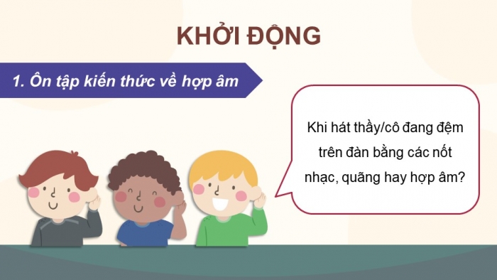 Giáo án điện tử Âm nhạc 9 chân trời Bài 18: Lí thuyết âm nhạc Một số hợp âm của giọng Đô trưởng và giọng La thứ