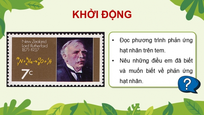 Giáo án điện tử Vật lí 12 kết nối Bài 22: Phản ứng hạt nhân và năng lượng liên kết