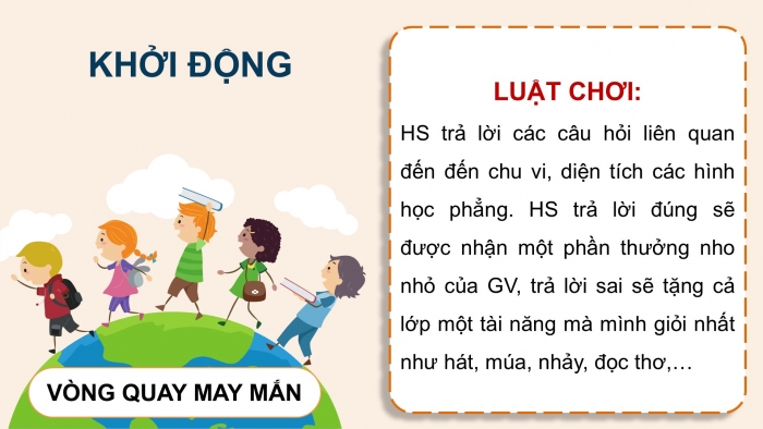 Giáo án PPT dạy thêm Toán 5 Chân trời bài 97: Ôn tập chu vi, diện tích, thể tích (tiếp theo)