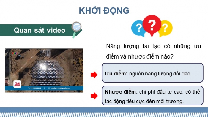 Giáo án điện tử KHTN 9 cánh diều - Phân môn Vật lí Bài 14: Năng lượng tái tạo