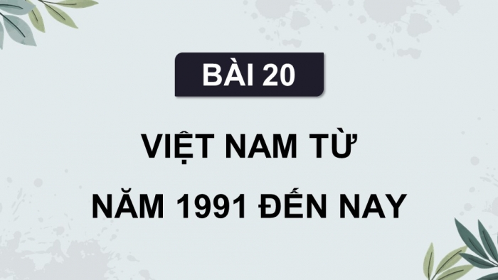 Giáo án điện tử Lịch sử 9 cánh diều Bài 20: Việt Nam từ năm 1991 đến nay (P2)