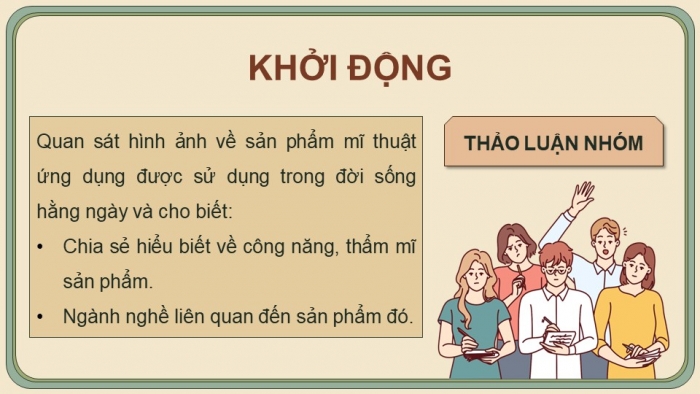 Giáo án điện tử Mĩ thuật 9 cánh diều Bài 15: Mĩ thuật ứng dụng trong đời sống