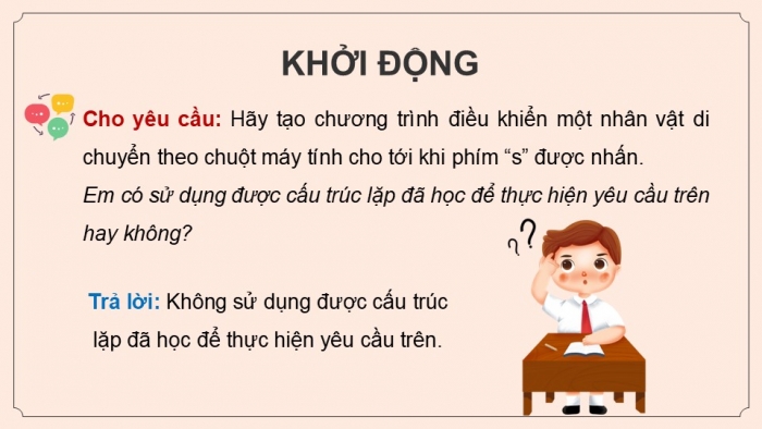 Giáo án điện tử Tin học 5 cánh diều Chủ đề F Bài 7: Cấu trúc lặp có điều kiện