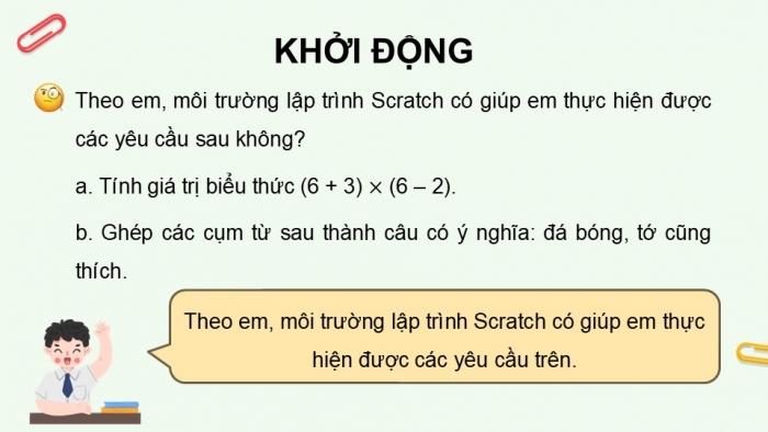 Giáo án điện tử Tin học 5 cánh diều Chủ đề F Bài 10: Các phép toán số học cơ bản và phép kết hợp