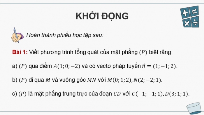 Giáo án PPT dạy thêm Toán 12 kết nối Bài 14: Phương trình mặt phẳng