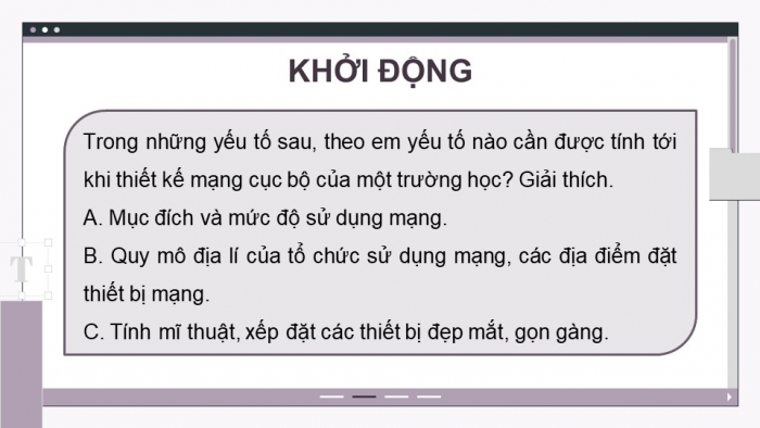 Giáo án điện tử Khoa học máy tính 12 kết nối Bài 24: Sơ bộ về thiết kế mạng