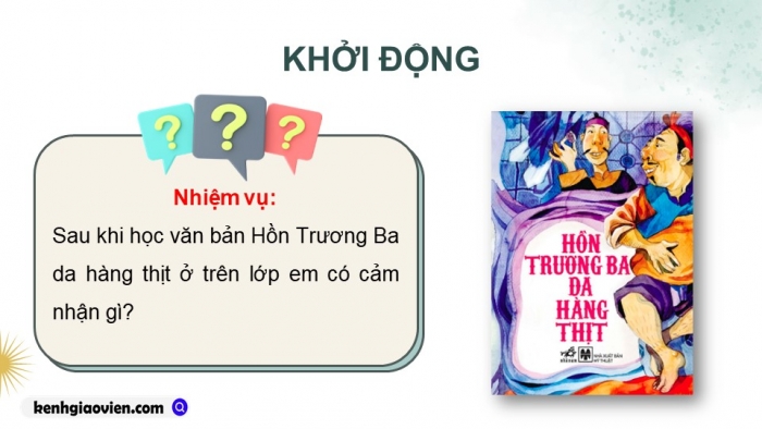 Giáo án PPT dạy thêm Ngữ văn 12 Kết nối bài 9: Hồn Trương Ba, da hàng thịt (Trích – Lưu Quang Vũ)