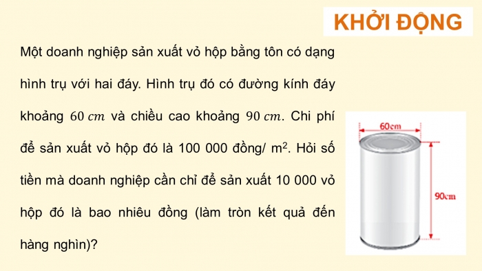 Giáo án PPT dạy thêm Toán 9 Cánh diều Bài 1: Hình trụ