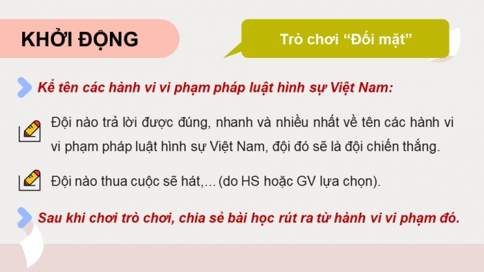 Giáo án điện tử chuyên đề Kinh tế pháp luật 10 kết nối Bài 6: Khái niệm và nguyên tắc cơ bản của pháp luật hình sự Việt Nam