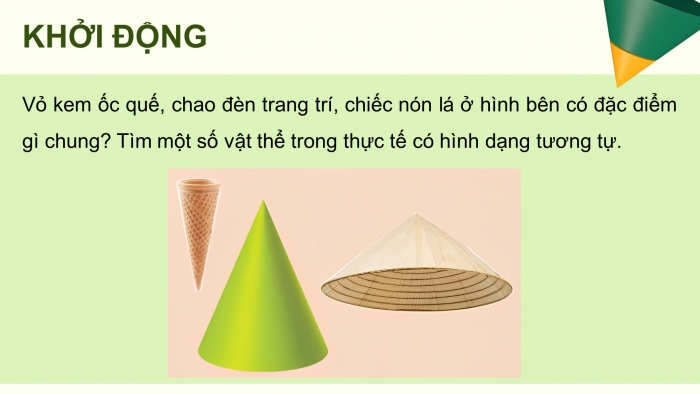 Giáo án điện tử Toán 9 chân trời Bài 2: Hình nón