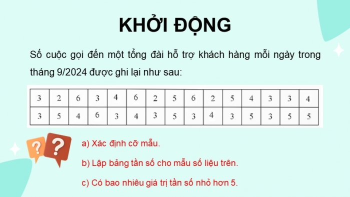 Giáo án PPT dạy thêm Toán 9 Chân trời bài 1: Bảng tần số và biểu đồ tần số