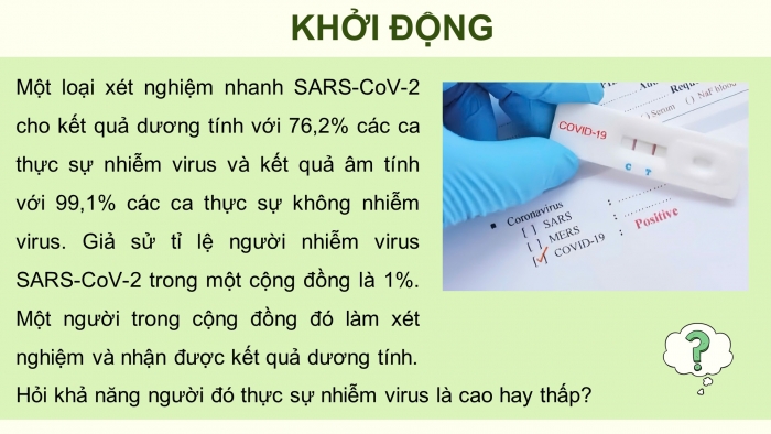 Giáo án điện tử Toán 12 chân trời Bài 2: Công thức xác suất toàn phần và công thức Bayes