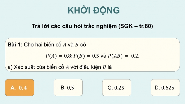 Giáo án điện tử Toán 12 chân trời Bài tập cuối chương VI