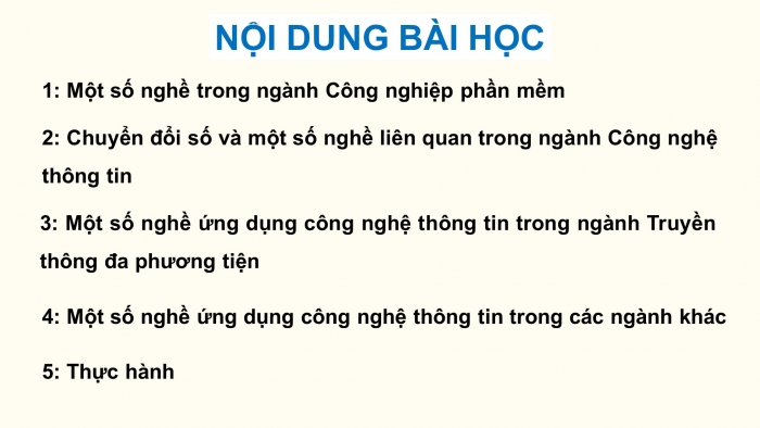 Giáo án điện tử Tin học ứng dụng 12 cánh diều Bài 2: Một số nghề khác trong ngành Công nghệ thông tin và một số nghề ứng dụng công nghệ thông tin (P2)