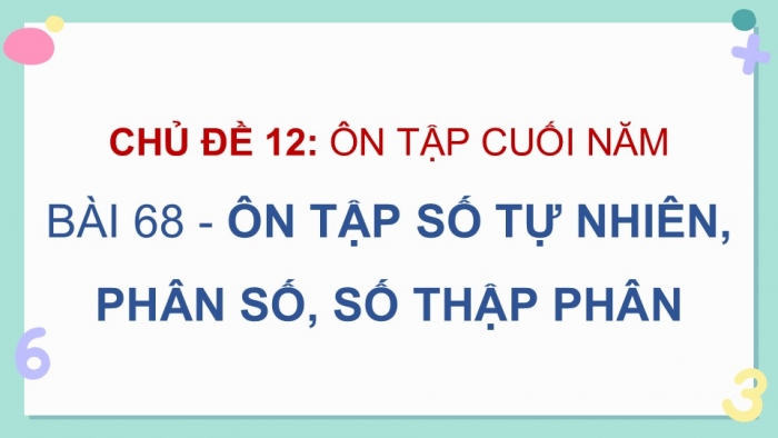 Giáo án PPT dạy thêm Toán 5 Kết nối bài 68: Ôn tập số tự nhiên, phân số, số thập phân