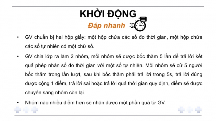 Giáo án PPT dạy thêm Toán 5 Chân trời bài 80: Nhân số đo thời gian