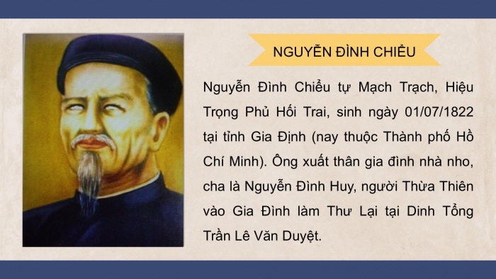 Giáo án PPT dạy thêm Tiếng Việt 5 Kết nối bài 20: Bài đọc Cụ Đồ Chiểu. Đánh giá, chỉnh sửa đoạn văn nêu ý kiến tán thành một sự việc, hiện tượng