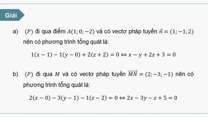 Giáo án PPT dạy thêm Toán 12 kết nối Bài 14: Phương trình mặt phẳng