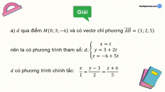 Giáo án PPT dạy thêm Toán 12 kết nối Bài 15: Phương trình đường thẳng trong không gian