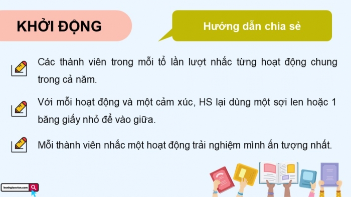 Giáo án điện tử Hoạt động trải nghiệm 5 cánh diều Chủ đề 9: Thích ứng với môi trường học tập mới - Tuần 35