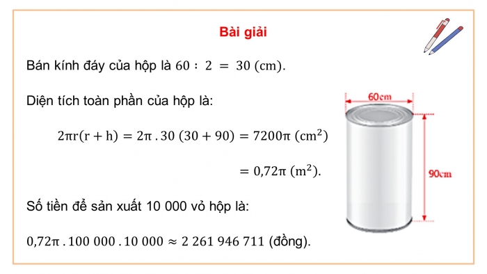 Giáo án PPT dạy thêm Toán 9 Cánh diều Bài 1: Hình trụ