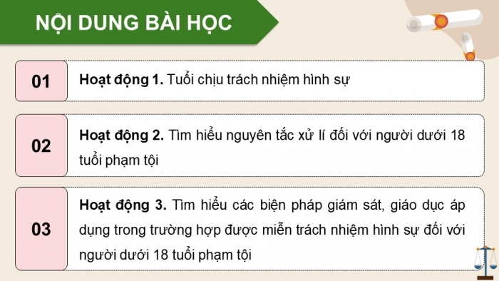 Giáo án điện tử chuyên đề Kinh tế pháp luật 10 kết nối Bài 7: Pháp luật hình sự liên quan đến người chưa thành niên (P2)