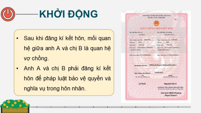 Giáo án điện tử chuyên đề Kinh tế pháp luật 10 chân trời Bài 2: Hôn nhân