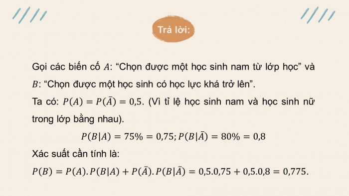 Giáo án PPT dạy thêm Toán 12 kết nối Bài 19: Công thức xác suất toàn phần và công thức Bayes