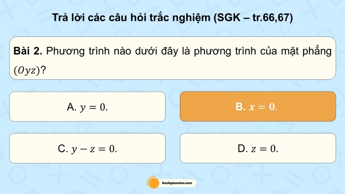 Giáo án điện tử Toán 12 chân trời Bài tập cuối chương V