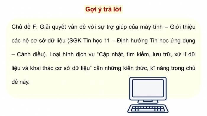 Giáo án điện tử Tin học ứng dụng 12 cánh diều Bài 1: Giới thiệu nhóm nghề Dịch vụ và Quản trị trong ngành Công nghệ thông tin