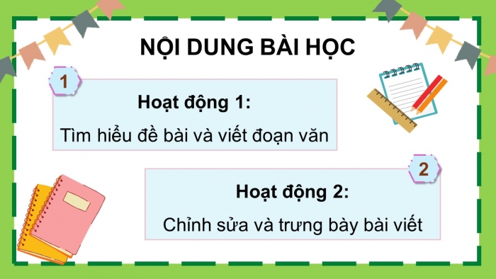 Giáo án điện tử Tiếng Việt 5 chân trời Bài 6: Viết đoạn văn nêu lí do tán thành hoặc phản đối một hiện tượng, sự việc (Bài viết số 2)