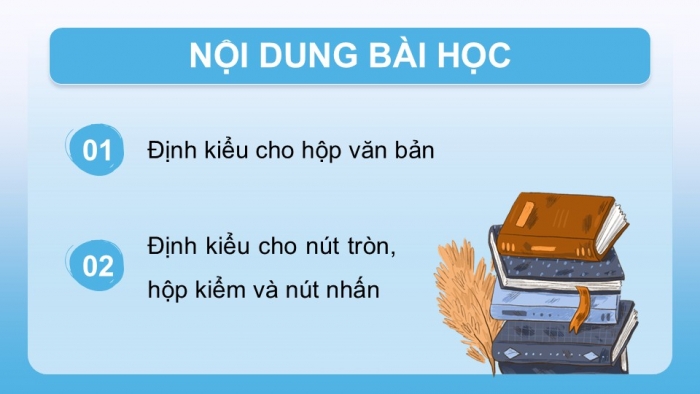 Giáo án điện tử Tin học ứng dụng 12 chân trời Bài F12: Định kiểu CSS cho biểu mẫu