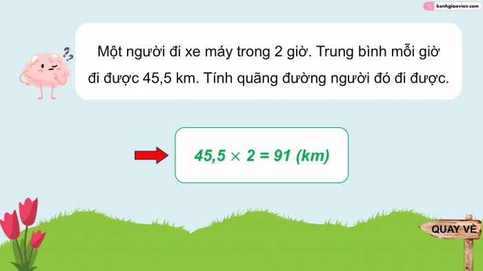 Giáo án PPT dạy thêm Toán 5 Chân trời bài 84: Quãng đường