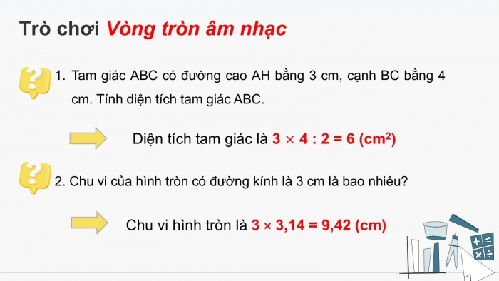 Giáo án PPT dạy thêm Toán 5 Cánh diều bài 57: Luyện tập về tính diện tích