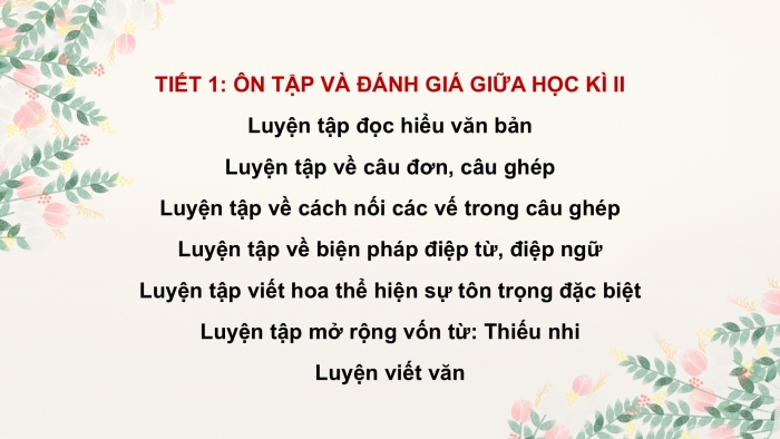 Giáo án PPT dạy thêm Tiếng Việt 5 cánh diều Bài 15: Ôn tập giữa học kì II (Tiết 1)