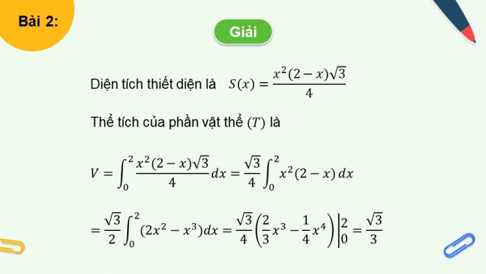 Giáo án PPT dạy thêm Toán 12 kết nối Bài 13: Ứng dụng hình học của tích phân