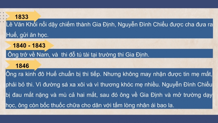 Giáo án PPT dạy thêm Tiếng Việt 5 Kết nối bài 20: Bài đọc Cụ Đồ Chiểu. Đánh giá, chỉnh sửa đoạn văn nêu ý kiến tán thành một sự việc, hiện tượng