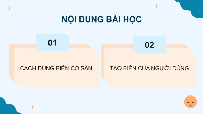 Giáo án điện tử Tin học 5 cánh diều Chủ đề F Bài 9: Biến và cách dùng biến