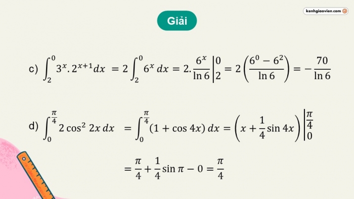 Giáo án PPT dạy thêm Toán 12 chân trời Bài 2: Tích phân