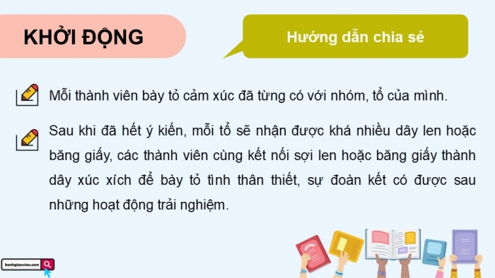 Giáo án điện tử Hoạt động trải nghiệm 5 cánh diều Chủ đề 9: Thích ứng với môi trường học tập mới - Tuần 35